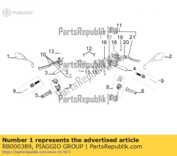 Aprilia RB000389, Miroir, gauche, OEM: Aprilia RB000389