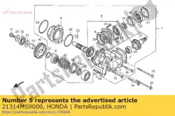 Ici, vous pouvez commander le cale, arbre de transmission final (0,55) auprès de Honda , avec le numéro de pièce 21314MS9000: