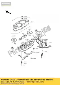 kawasaki 280111130 medidor, viaje zx1100-d1 - Lado inferior