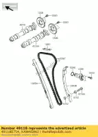 491180754, Kawasaki, árvore de cames-comp, ex kawasaki er6n  d a er6f f b e er650 c ex650 er 6f abs 6n 650 , Novo