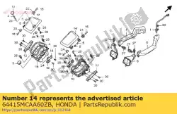 Here you can order the cover, r. Pocket * nh1 * (nh1 black) from Honda, with part number 64415MCAA60ZB: