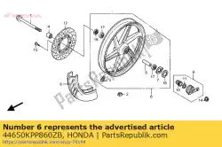 Here you can order the wheel sub assy., fr. *typ from Honda, with part number 44650KPP860ZB: