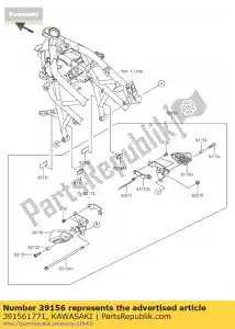 kawasaki 391561771 almofada bx250aff - Lado inferior