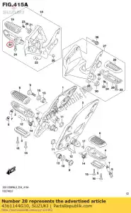 suzuki 4361144G10 board,ftrest.,r - Bottom side