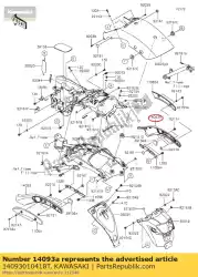 Tutaj możesz zamówić pokrywa, rozpórka, prawy, f. S. Czarny en650 od Kawasaki , z numerem części 14093010418T: