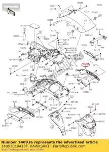 kawasaki 14093010418T capa, suporte, rh, f.s.black en650 - Lado inferior