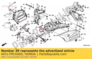 honda 64517MCA000 plaat, onderste koplamp - Onderkant