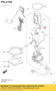 suzuki 1561017K00 conjunto regulador, combustível - Lado inferior