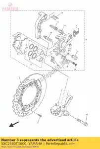 yamaha 5XC2580TG000 pinza de montaje (izquierda) - Lado inferior