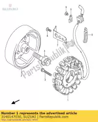 Qui puoi ordinare statore assy da Suzuki , con numero parte 3140147030: