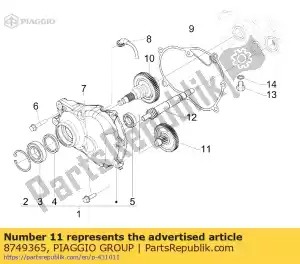 Piaggio Group 8749365 eje de transmisión - Lado inferior