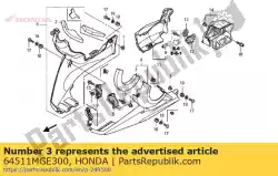 mat, r. Onder kap van Honda, met onderdeel nummer 64511MGE300, bestel je hier online: