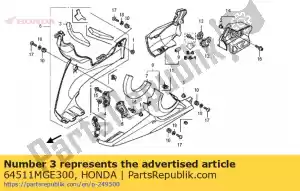 Honda 64511MGE300 tapis, r. sous capot - La partie au fond