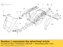 Aquí puede pedir guardabarros trasero. Negro de Piaggio Group , con el número de pieza GU32437062:
