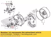 91055HA0681, Honda, Lager, radiale kogel, 32x58x13 honda  trx 90 250 400 450 2000 2001 2002 2003 2004 2005 2006 2007 2008 2010 2011 2012 2017 2018 2019 2020, Nieuw