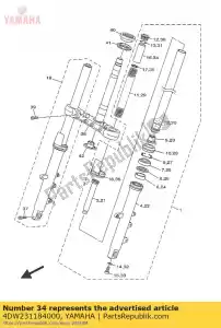 yamaha 4DW231184000 afstandhouder - Onderkant