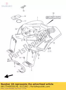 Suzuki 6817540B20LY8 fita, pára-choque traseiro - Lado inferior