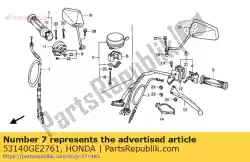 Tutaj możesz zamówić uchwyt komp., przepustnica od Honda , z numerem części 53140GE2761: