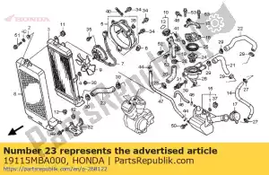 Honda 19115MBA000 mangueira, radiador inferior - Lado inferior