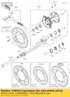 420411449, Kawasaki, moyeu de pignon, 49t, al kawasaki kx  m f klx r l k kx125 kx250 kx250f kx450f klx450r klx450 kx450 kx250x kx450x 125 450 250 , Nouveau