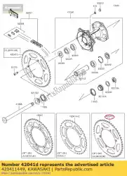 Here you can order the sprocket-hub,49t,al from Kawasaki, with part number 420411449: