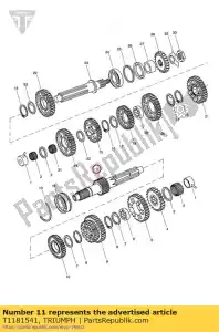 triumph T1181541 shaft, input, gearbox - Bottom side