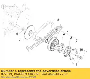 Piaggio Group 877519 carcasa completa de rodillos - Lado inferior