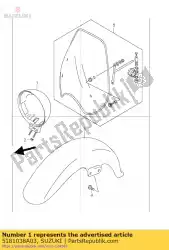 behuizing, koplamp van Suzuki, met onderdeel nummer 5181038A03, bestel je hier online: