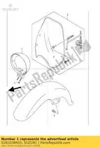 suzuki 5181038A03 behuizing, koplamp - Onderkant