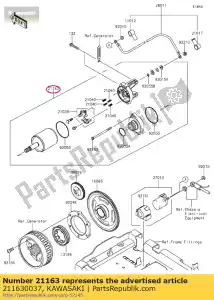 Kawasaki 211630037 elétrico de partida - Lado inferior