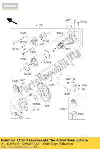 kawasaki 211630006 startmotor - Onderkant