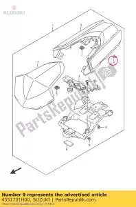 suzuki 4551701H00 cojín, asiento ta - Lado inferior