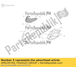 Aprilia AP8249769, Waterkoeler rooster. rood, OEM: Aprilia AP8249769