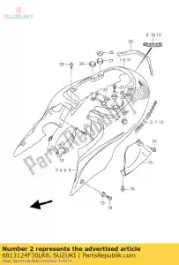 suzuki 6813124F30LK8 embleem, frame co - Onderkant