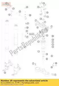 ktm 61112006133 abrazadera del amortiguador de dirección - Lado inferior