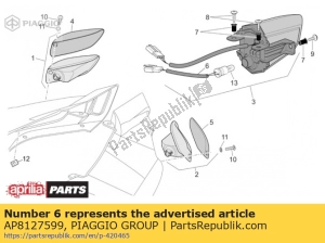 aprilia AP8127599 câblage d'éclairage de plaque - La partie au fond