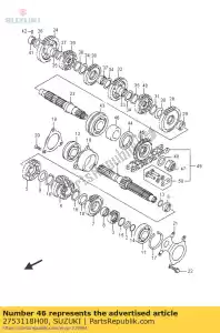 suzuki 2753118H00 entretoise, moteur s - La partie au fond