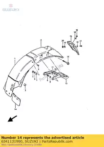 Suzuki 6341131900 guarda de lama, rr fe - Lado inferior