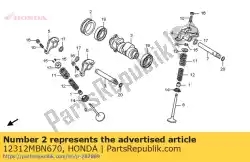 Aqui você pode pedir o tampa, lado da cabeça do cilindro em Honda , com o número da peça 12312MBN670:
