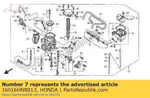 Honda 16016HN8013 juego de tornillos - Lado inferior