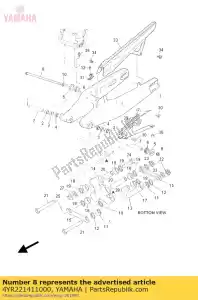 yamaha 4YR221411000 shaft, pivot - Bottom side