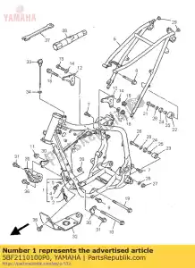 Yamaha 5BF2110100P0 moldura frontal comp. - Lado inferior