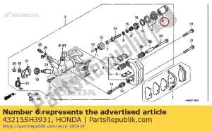 Honda 43215SH3931 conjunto de pistón. - Lado inferior