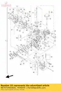 yamaha 987070400800 schroef, plat - Onderkant