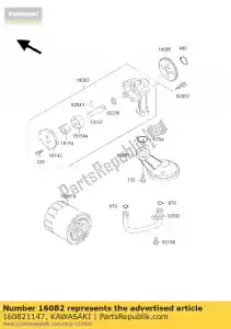 kawasaki 160821147 pump-assy-olie ex500-e3 - Onderkant