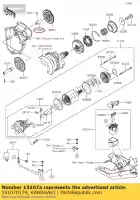 131070174, Kawasaki, shaft,starter side zx600p7f kawasaki  zx 600 636 2007 2008 2009 2010 2011 2012 2013 2014 2015 2016 2017 2018 2019 2021, New