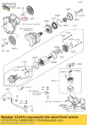 Aquí puede pedir eje, lado de arranque zx600p7f de Kawasaki , con el número de pieza 131070174: