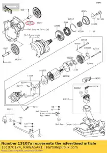 kawasaki 131070174 eje, lado de arranque zx600p7f - Lado inferior