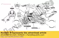 64306MFJD10ZF, Honda, striscia a, r. cappuccio medio * tipo3 * (tipo3) honda cbr 600 2008, Nuovo