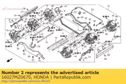 Ici, vous pouvez commander le ensemble de joints auprès de Honda , avec le numéro de pièce 16027MZ0670: